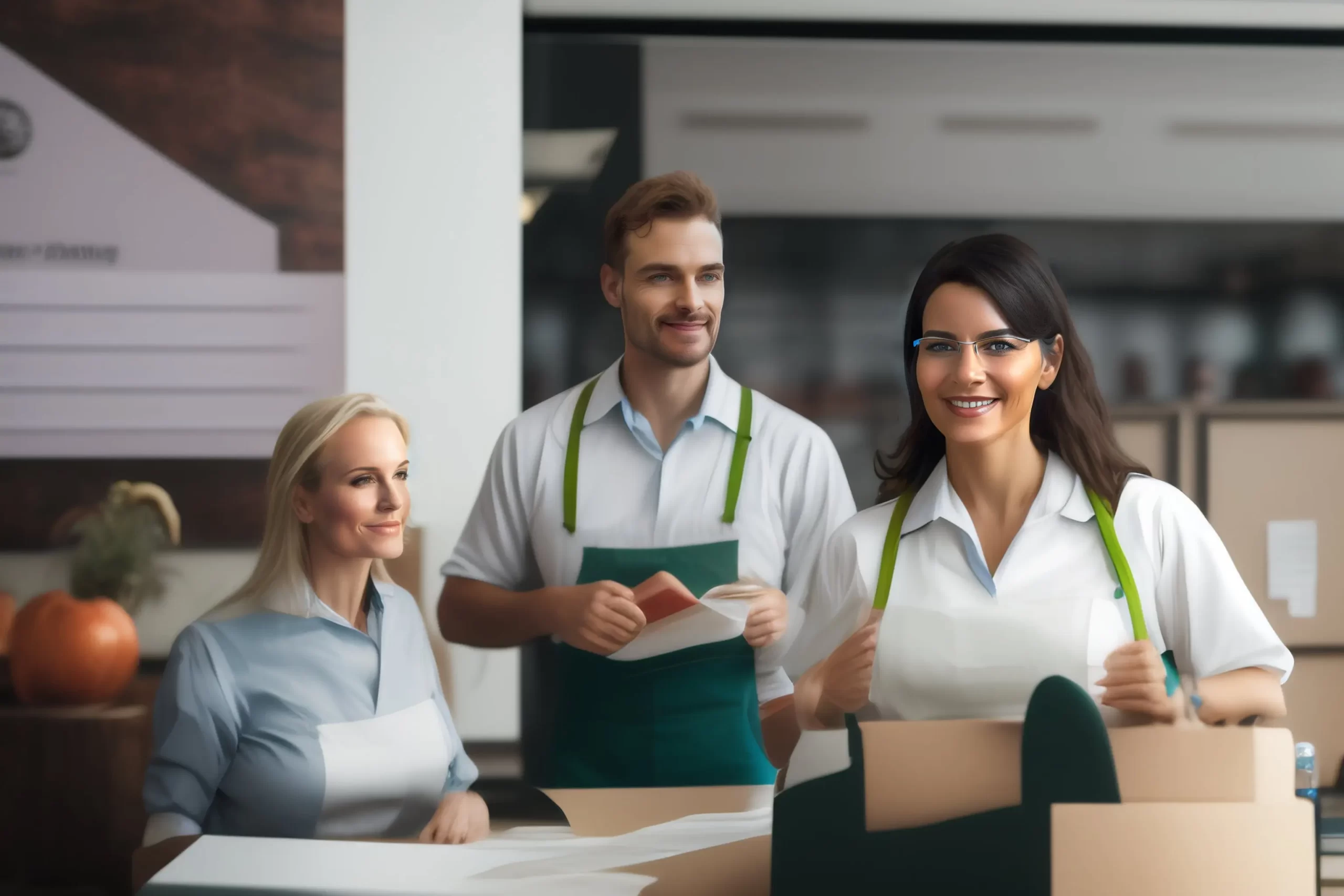des employés travaillant ensemble dans un environnement de travail respectueux, où chacun est traité avec dignité et où la communication est ouverte et transparente