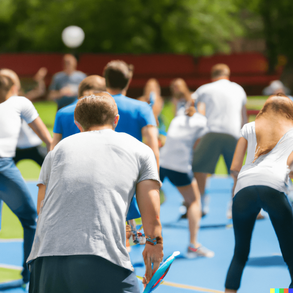 Un groupe de personnes de dos pratiquant des activités de loisirs