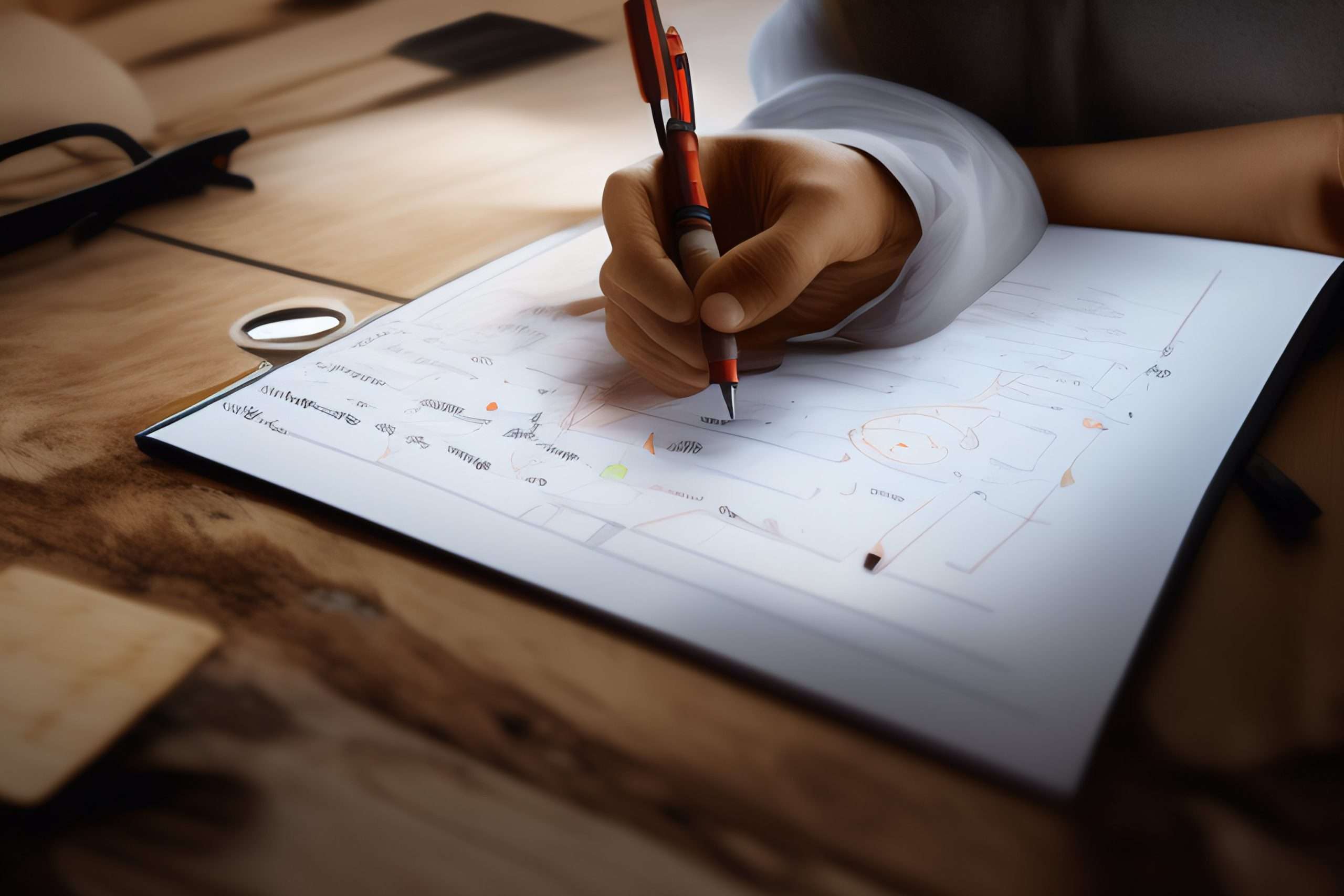 Une personne en train de prendre des notes lors d'une formation
