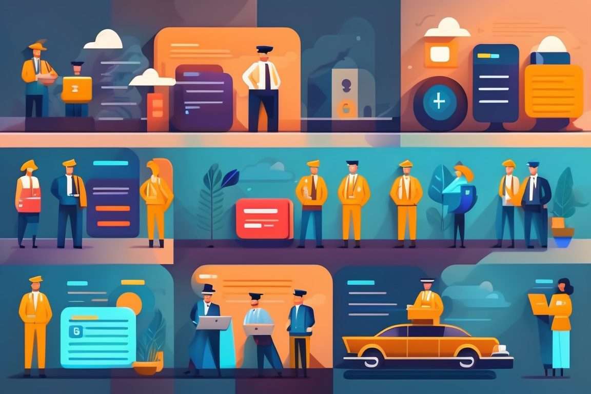 différentes options de carrière sous forme d'icônes ou de pictogrammes, ainsi que des symboles représentant le développement professionnel et la planification de carrière.