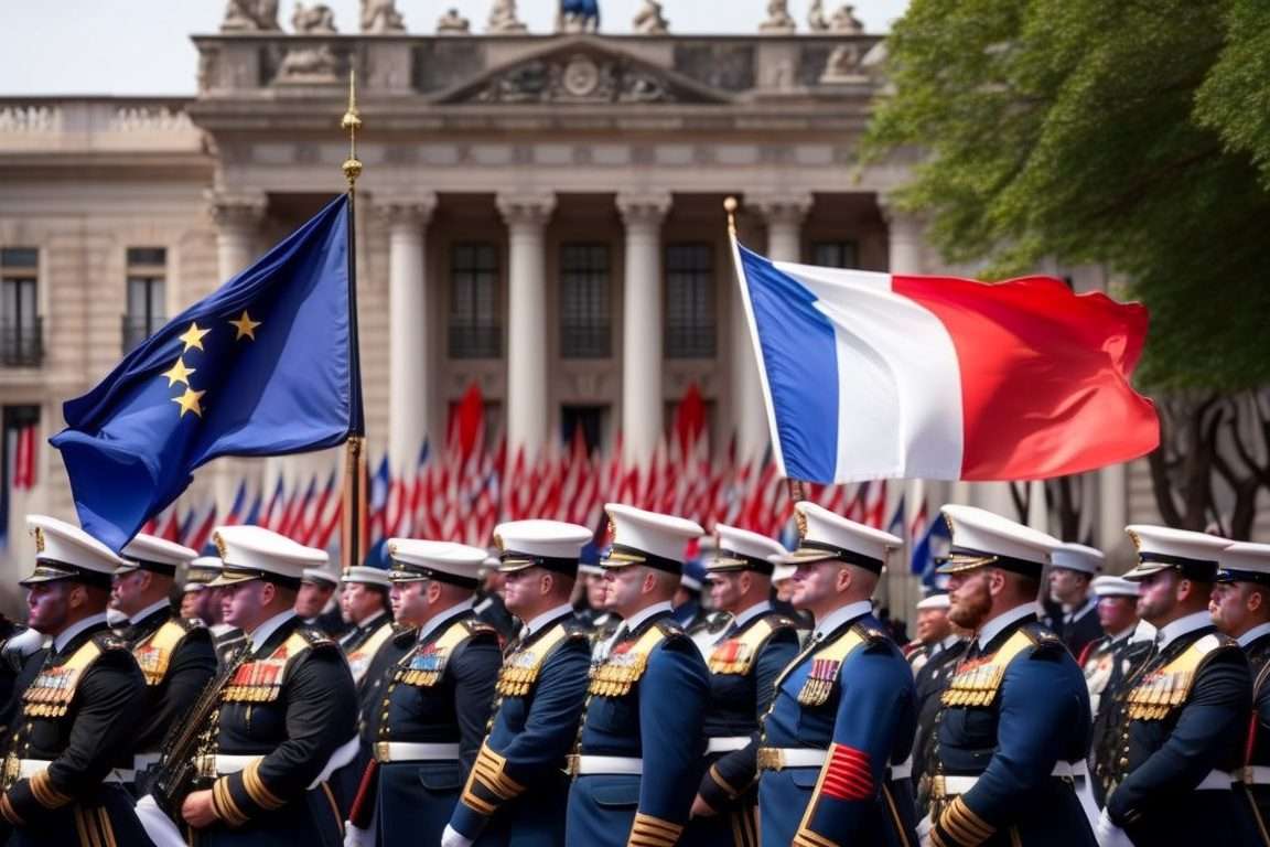 une cérémonie de commémoration du 8 mai, avec des anciens combattants