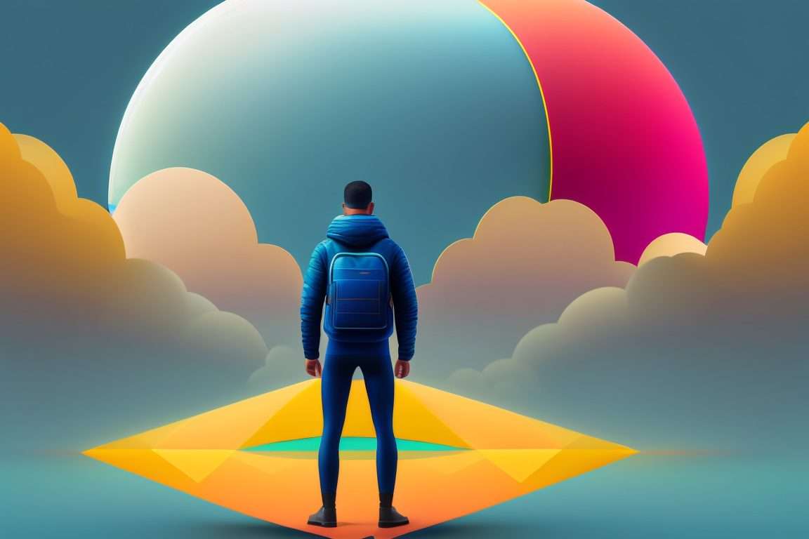 personne dans les nuages sur une plateforme